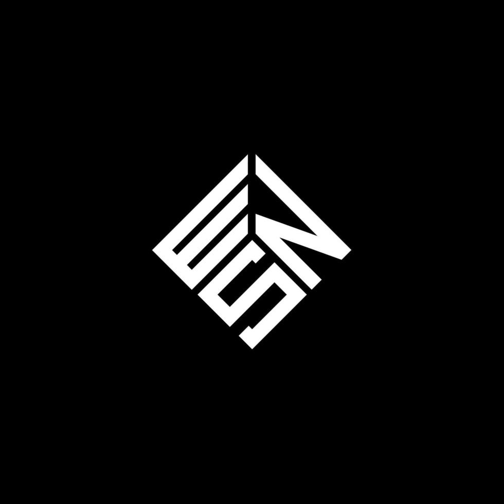 diseño de logotipo de letra wns sobre fondo negro. concepto creativo del logotipo de la letra de las iniciales de wns. diseño de letra wns. vector