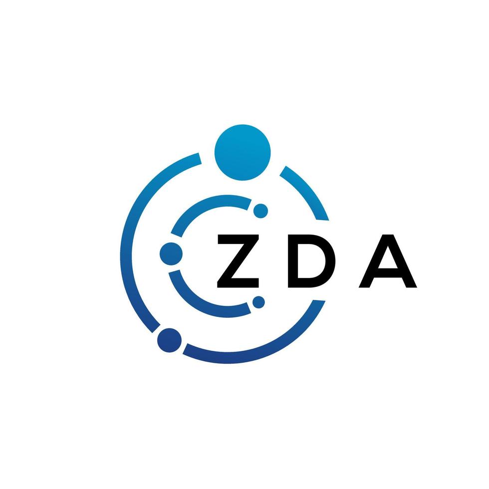 Diseño de logotipo de tecnología de letra zda sobre fondo blanco. zda creative initials letter it logo concepto. diseño de letras zda. vector