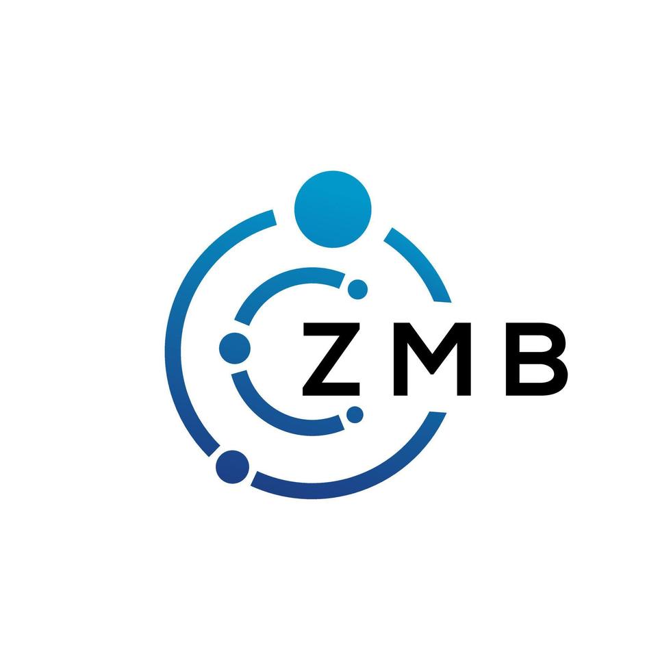 ZMB letter technology logo design on white background. ZMB creative ...