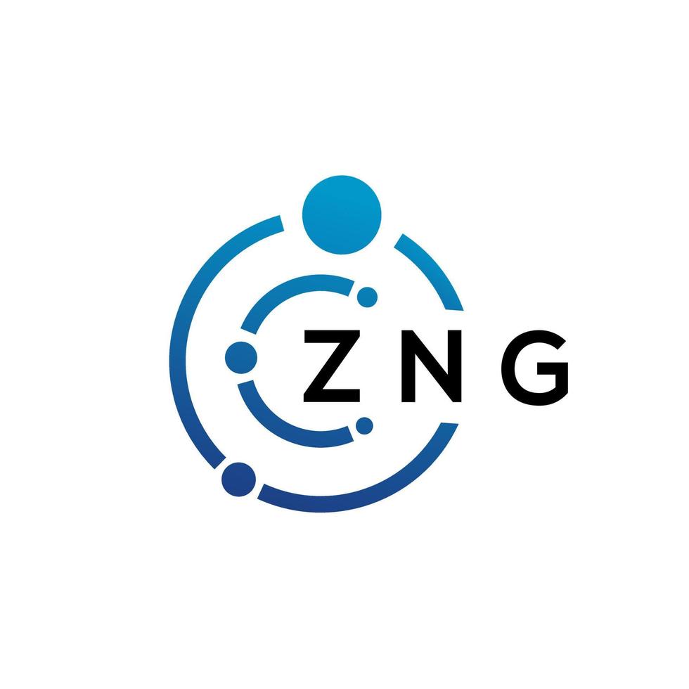 ZNG letter technology logo design on white background. ZNG creative initials letter IT logo concept. ZNG letter design. vector