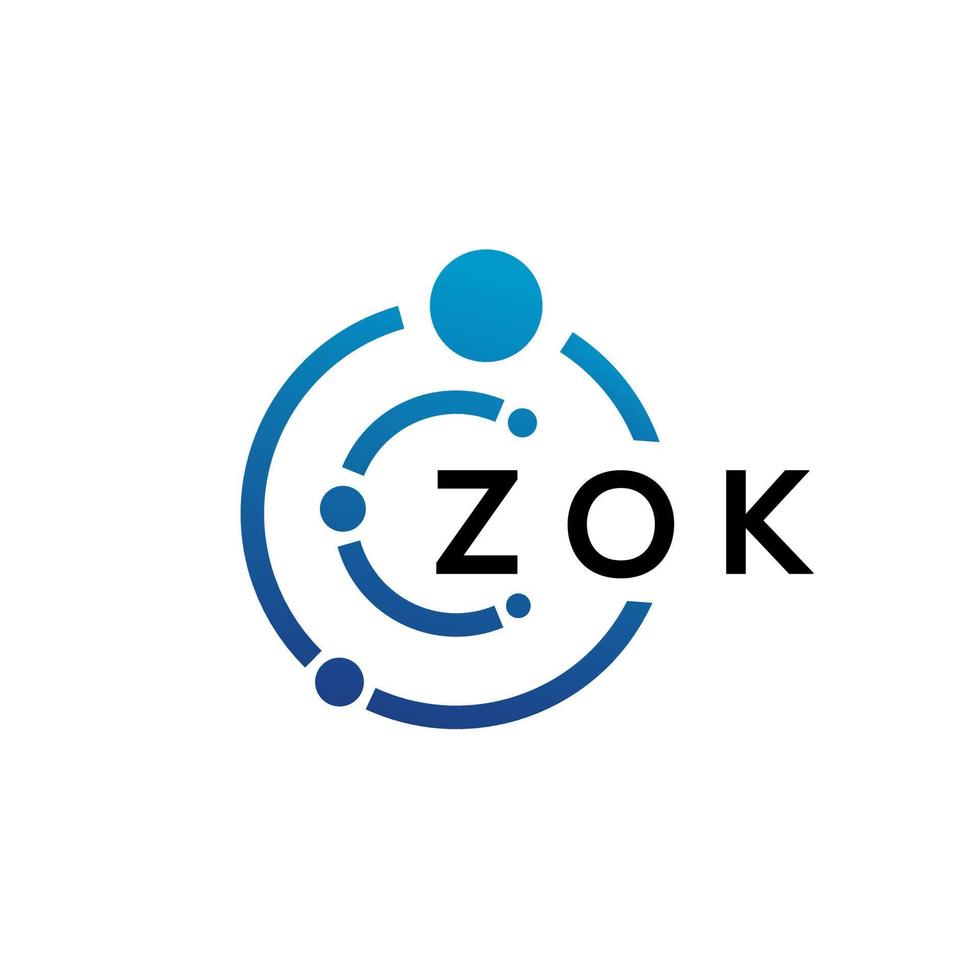 ZOK letter technology logo design on white background. ZOK creative initials letter IT logo concept. ZOK letter design. vector
