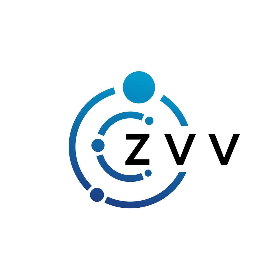 Diseño de logotipo de tecnología de letras zvv sobre fondo blanco. zvv creative initials letter it logo concepto. diseño de letras zvv. vector