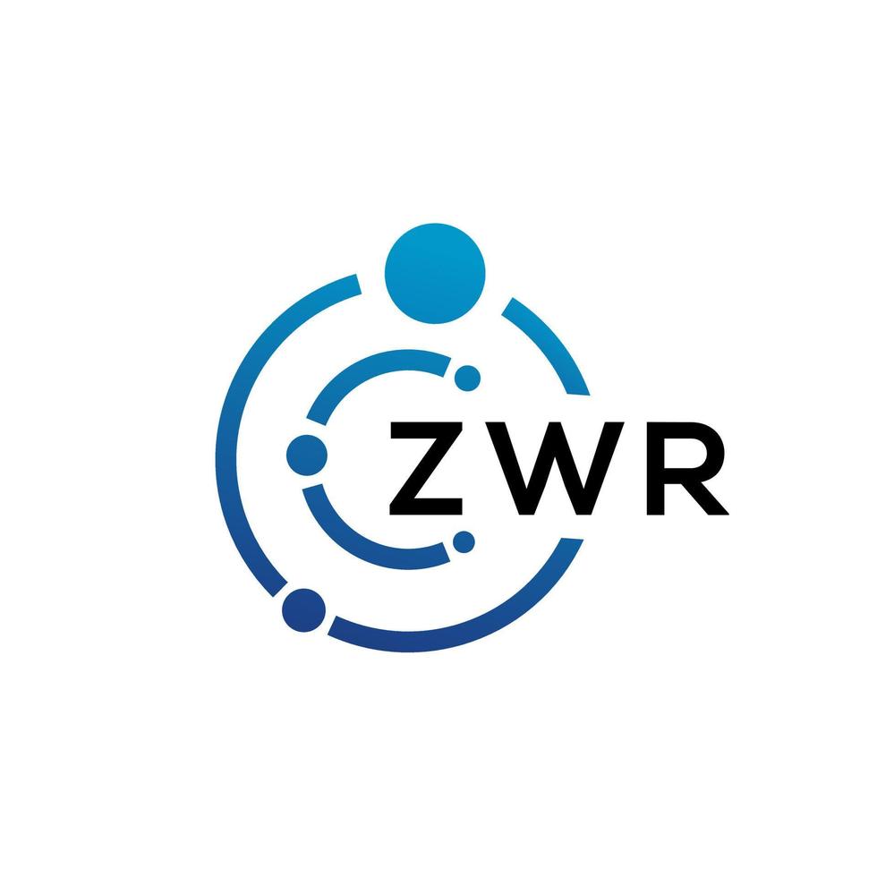ZWR letter technology logo design on white background. ZWR creative ...