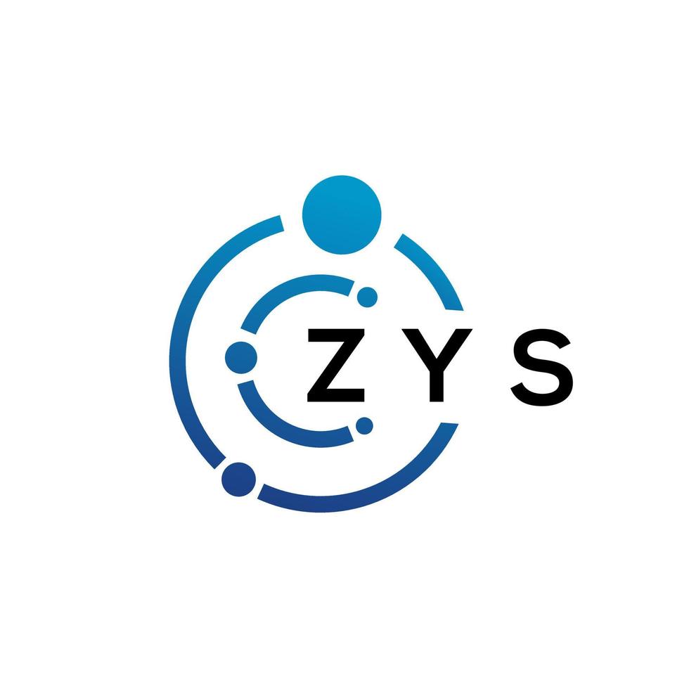 diseño de logotipo de tecnología de letras zys sobre fondo blanco. zys iniciales creativas letra concepto de logotipo. diseño de letras zys. vector