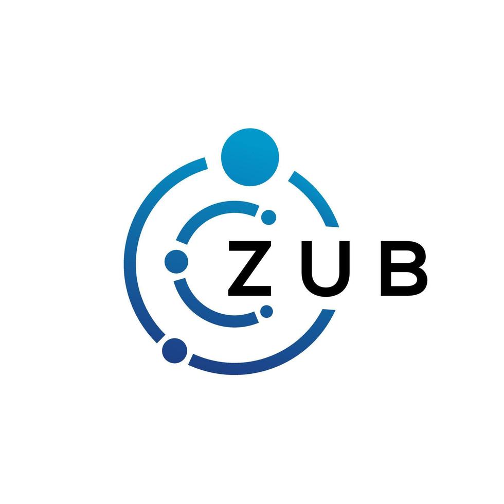 diseño de logotipo de tecnología de letras zub sobre fondo blanco. zub creative initials letter it logo concepto. diseño de letras zub. vector