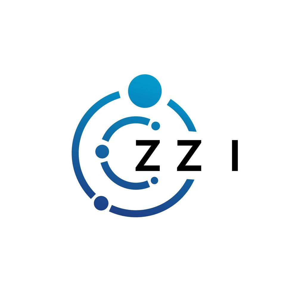 ZZI letter technology logo design on white background. ZZI creative initials letter IT logo concept. ZZI letter design. vector