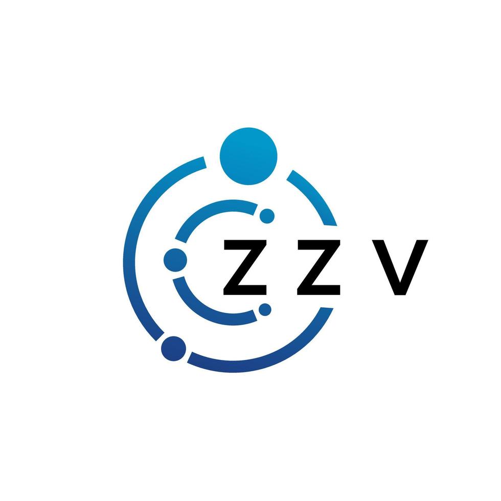 Diseño de logotipo de tecnología de letras zzv sobre fondo blanco. zzv letras iniciales creativas concepto de logotipo. diseño de letras zzv. vector