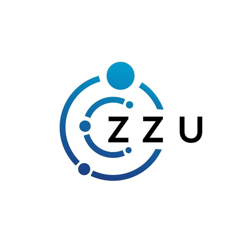 ZZU letter technology logo design on white background. ZZU creative initials letter IT logo concept. ZZU letter design. vector