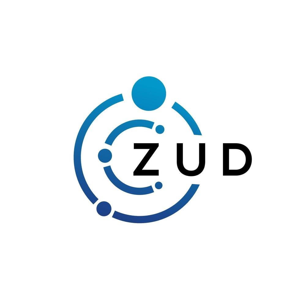 diseño de logotipo de tecnología de letras zud sobre fondo blanco. zud creative initials letter it logo concepto. diseño de letras zud. vector