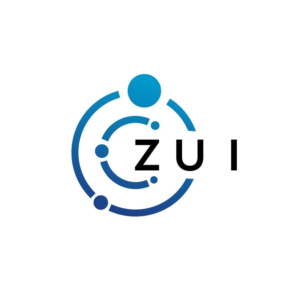 ZUI letter technology logo design on white background. ZUI creative initials letter IT logo concept. ZUI letter design. vector