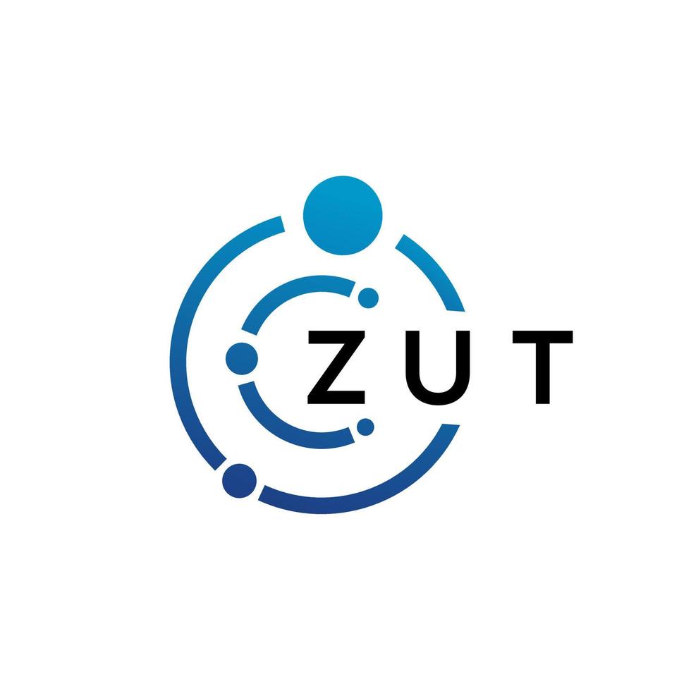 diseño de logotipo de tecnología de letra zut sobre fondo blanco. zut creative initials letter it logo concepto. diseño de letra zut. vector