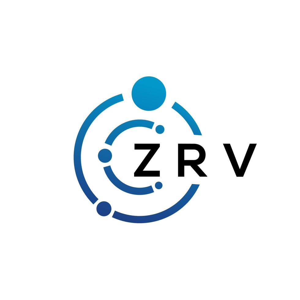 Diseño de logotipo de tecnología de letras zrv sobre fondo blanco. zrv creative initials letter it logo concepto. diseño de letras zrv. vector