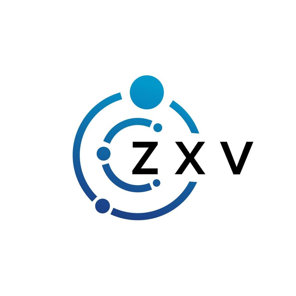 Diseño de logotipo de tecnología de letras zxv sobre fondo blanco. zxv creative initials letter it logo concepto. diseño de letras zxv. vector