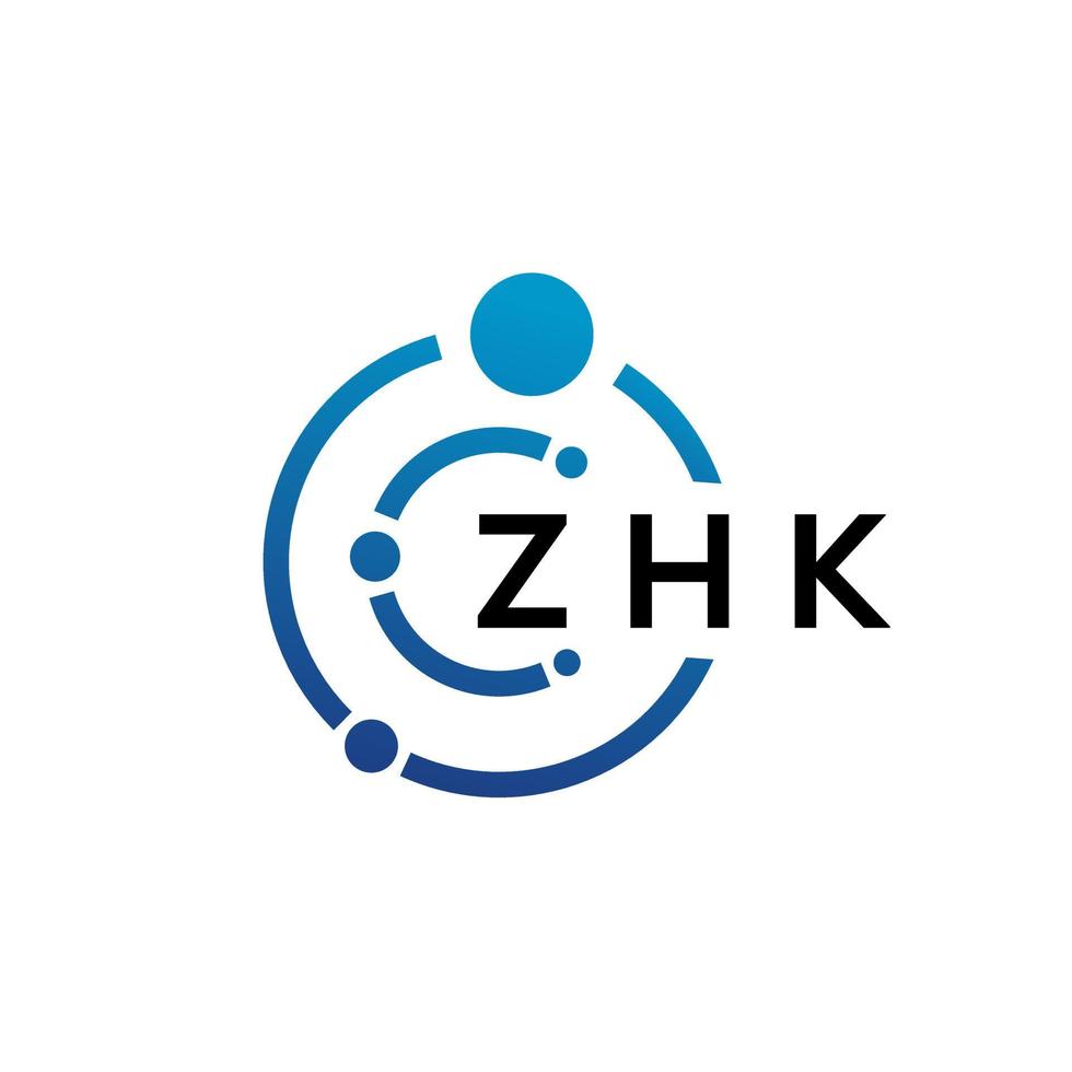 diseño de logotipo de tecnología de letras zhk sobre fondo blanco. zhk creative initials letter it concepto de logotipo. diseño de letras zhk. vector