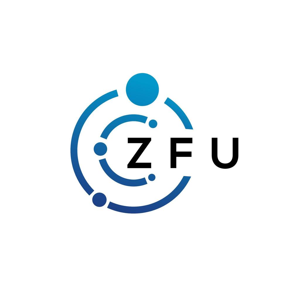 ZFU letter technology logo design on white background. ZFU creative initials letter IT logo concept. ZFU letter design. vector