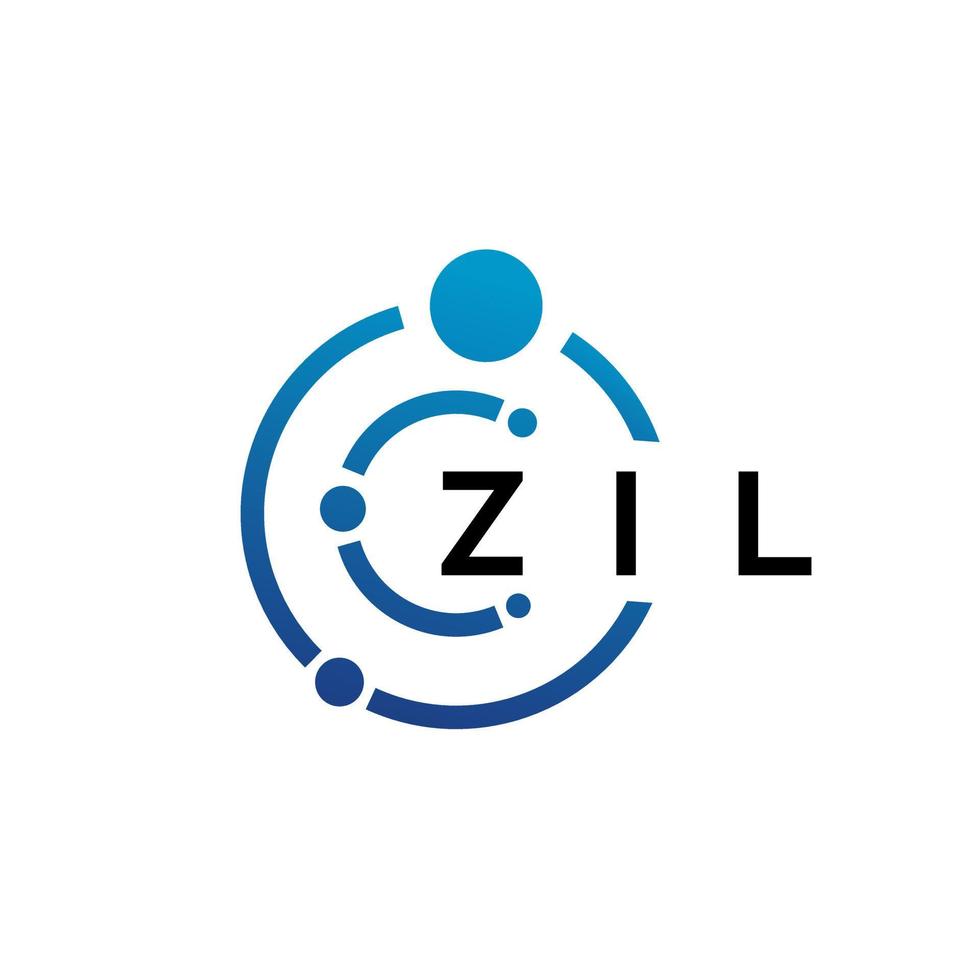 ZIL letter technology logo design on white background. ZIL creative initials letter IT logo concept. ZIL letter design. vector