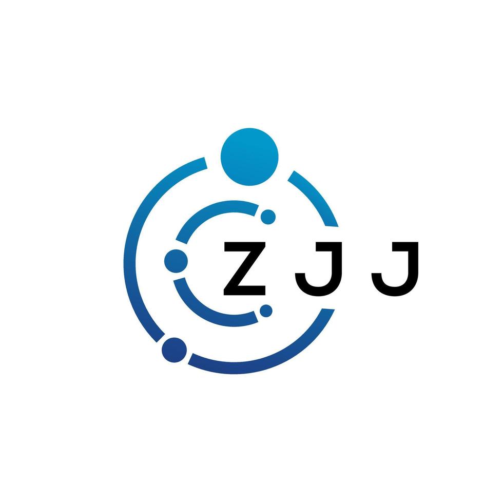 ZJJ letter technology logo design on white background. ZJJ creative initials letter IT logo concept. ZJJ letter design. vector