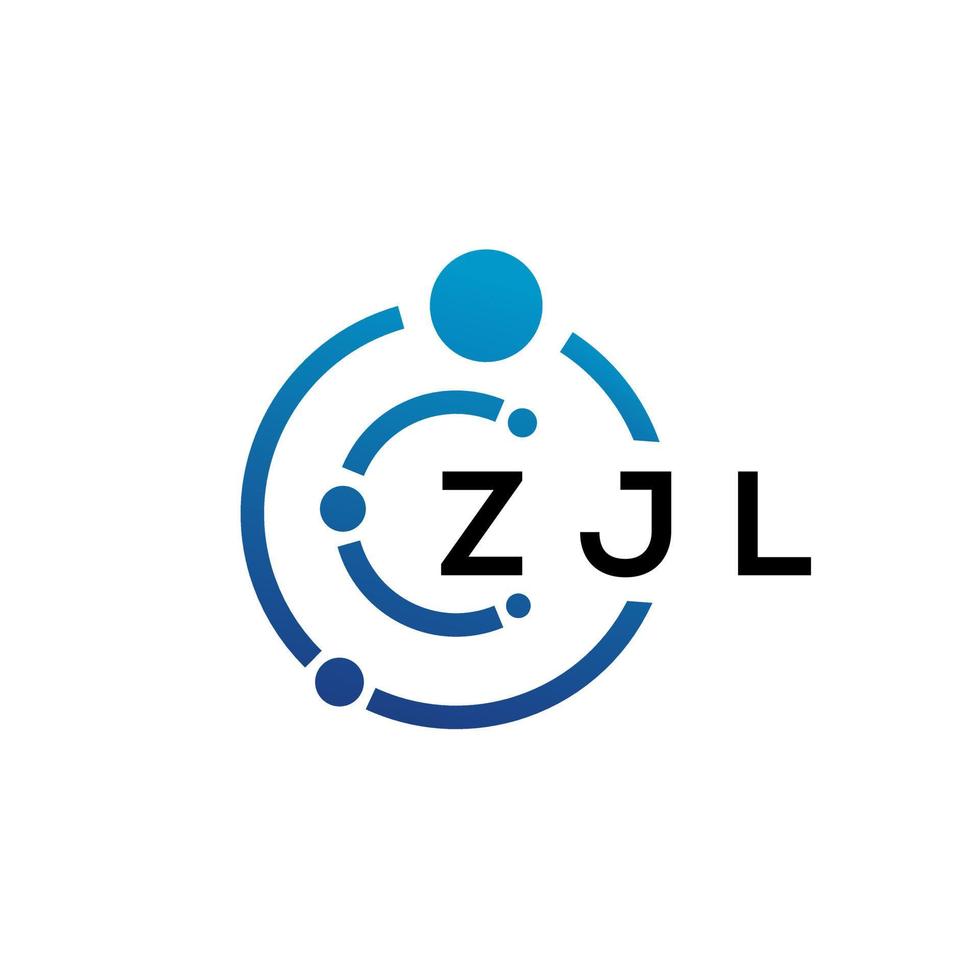 diseño de logotipo de tecnología de letras zjl sobre fondo blanco. zjl creative initials letter it logo concepto. diseño de letras zjl. vector