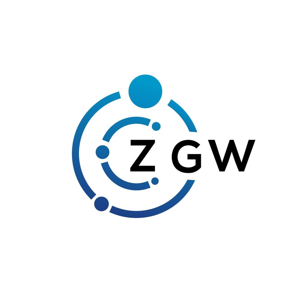 diseño de logotipo de tecnología de letra zgw sobre fondo blanco. zgw creative initials letter it logo concepto. diseño de letras zgw. vector