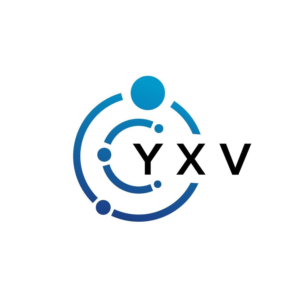 Diseño de logotipo de tecnología de letras yxv sobre fondo blanco. yxv letras iniciales creativas concepto de logotipo. diseño de letras yxv. vector