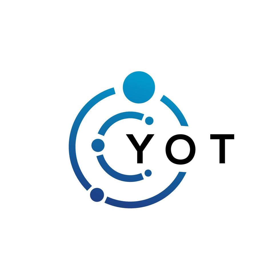 diseño de logotipo de tecnología de letras yot sobre fondo blanco. yot creative iniciales letra it logo concepto. tu diseño de letras. vector