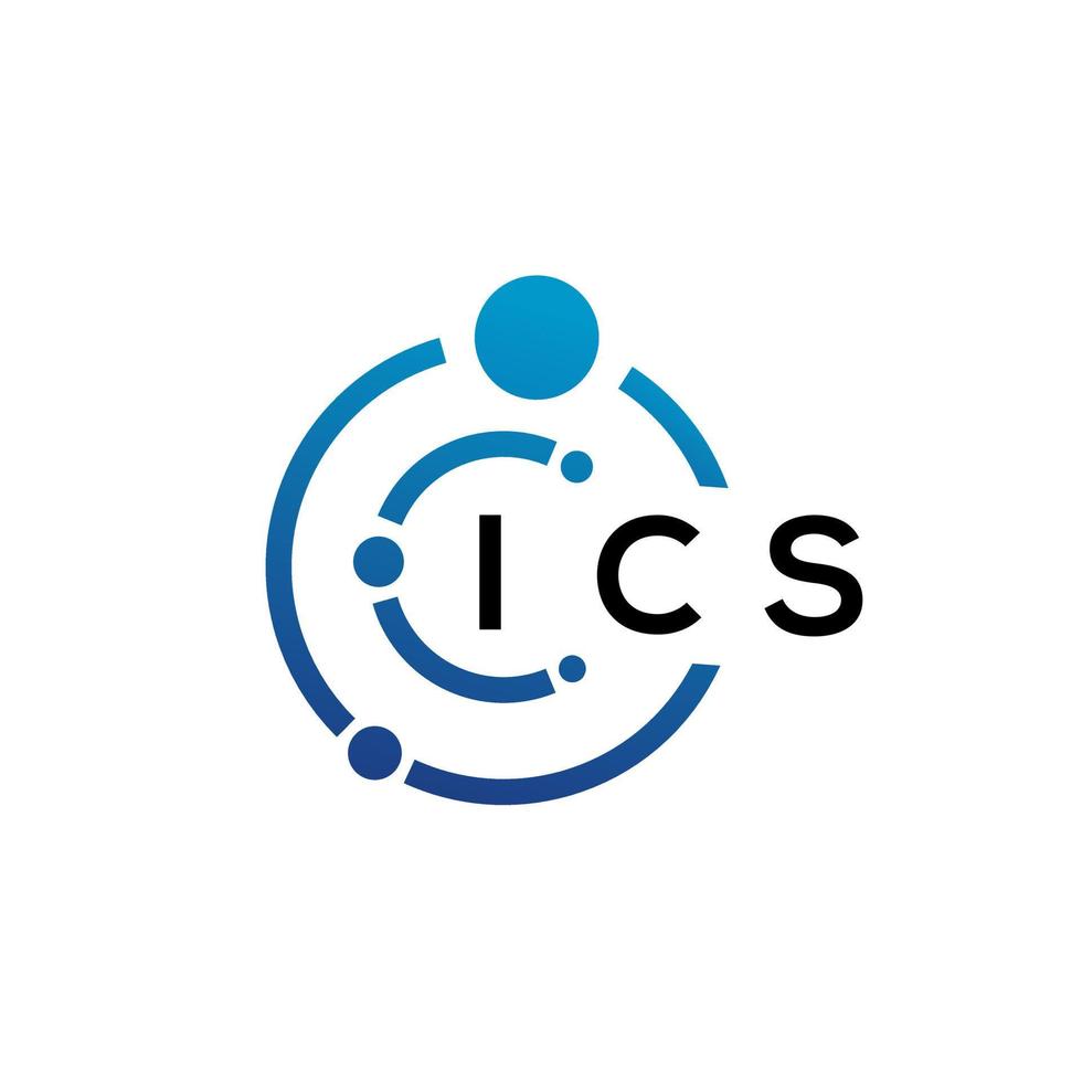 ICS letter technology logo design on white background. ICS creative initials letter IT logo concept. ICS letter design. vector