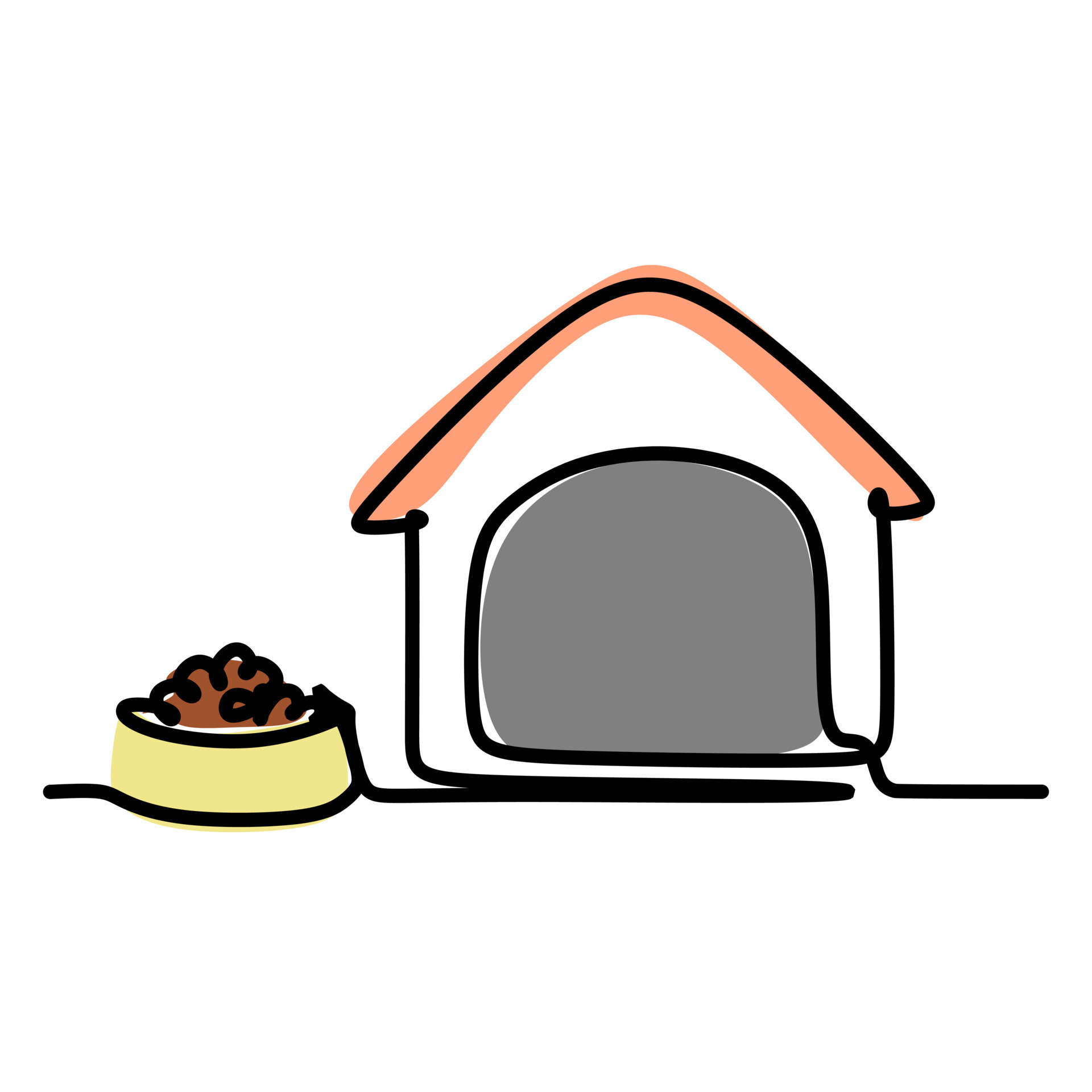 Simple single line drawing of a dog and kennel a doghouse. Animal concept for friendly pet icon. Modern continuous one line draw design vector graphic illustration 10184670 Vector Art at Vecteezy Simple single line drawing of a dog and kennel a doghouse. Animal concept for friendly pet icon. Modern continuous one line draw design vector graphic illustration 10184670 Vector Art at Vecteezy