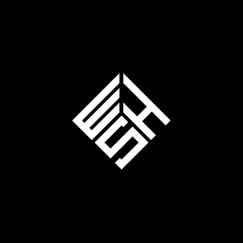 diseño del logotipo de la letra whs sobre fondo negro. concepto creativo del logotipo de la letra de las iniciales. diseño de letra whs. vector