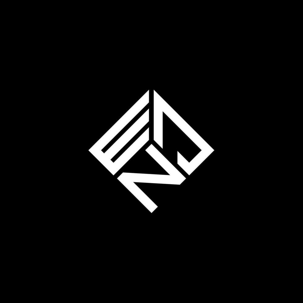 WJN letter logo design on black background. WJN creative initials letter logo concept. WJN letter design. vector