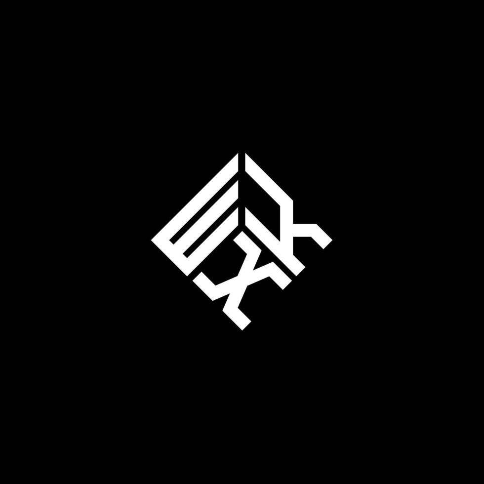 WKX letter logo design on black background. WKX creative initials letter logo concept. WKX letter design. vector