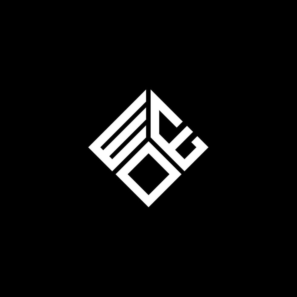 diseño del logotipo de la letra weo sobre fondo negro. concepto de logotipo de letra inicial creativa weo. diseño de letras weo. vector