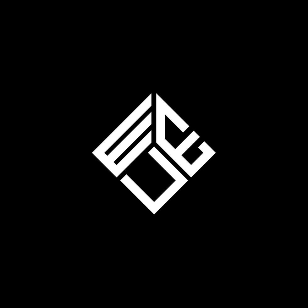 diseño del logotipo de la letra weu sobre fondo negro. concepto creativo del logotipo de la letra de las iniciales weu. diseño de letras weu. vector