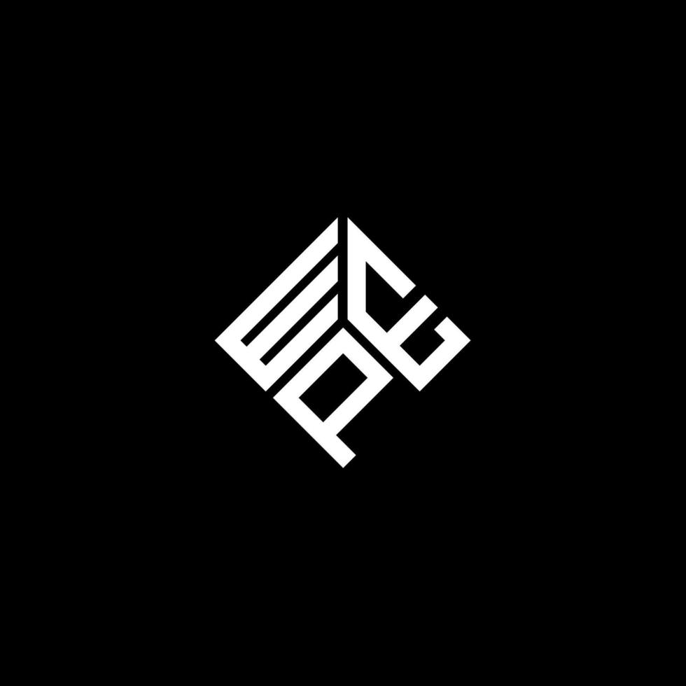 WEP letter logo design on black background. WEP creative initials letter logo concept. WEP letter design. vector