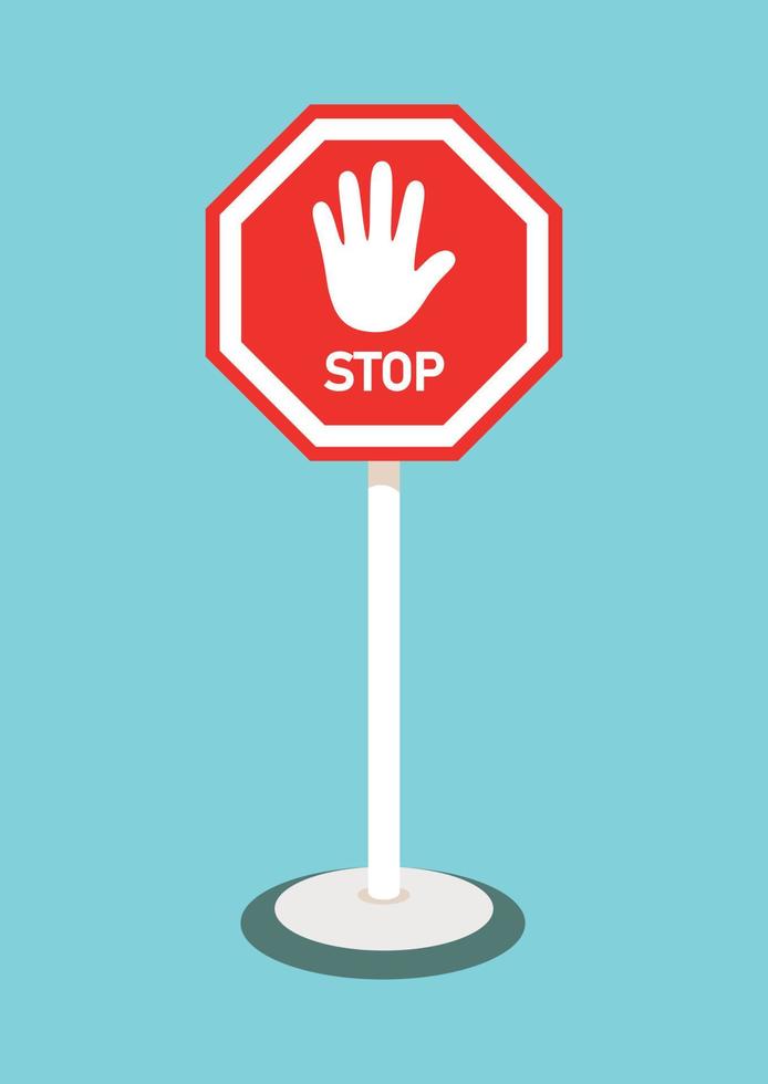 Stop Icon in Flat Style Vector Illustration