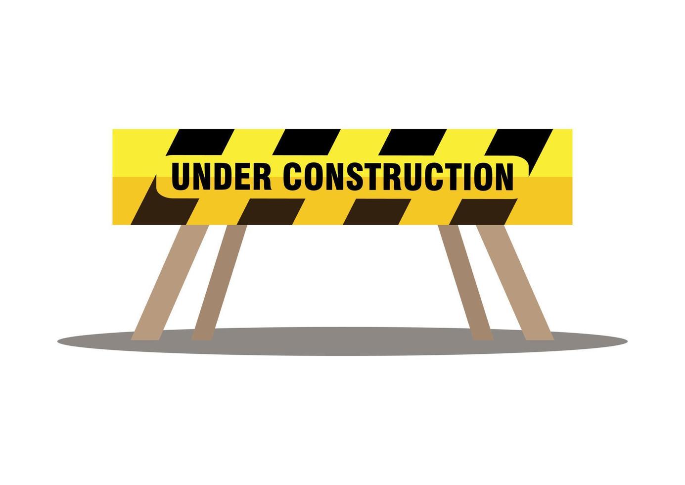 Under Construction Road Barrier Vector Illustration Isolated On White Background