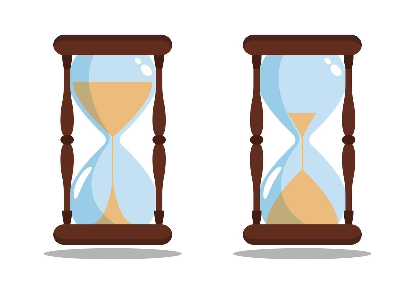 clipart de reloj de arena en estilo plano aislado sobre fondo blanco vector