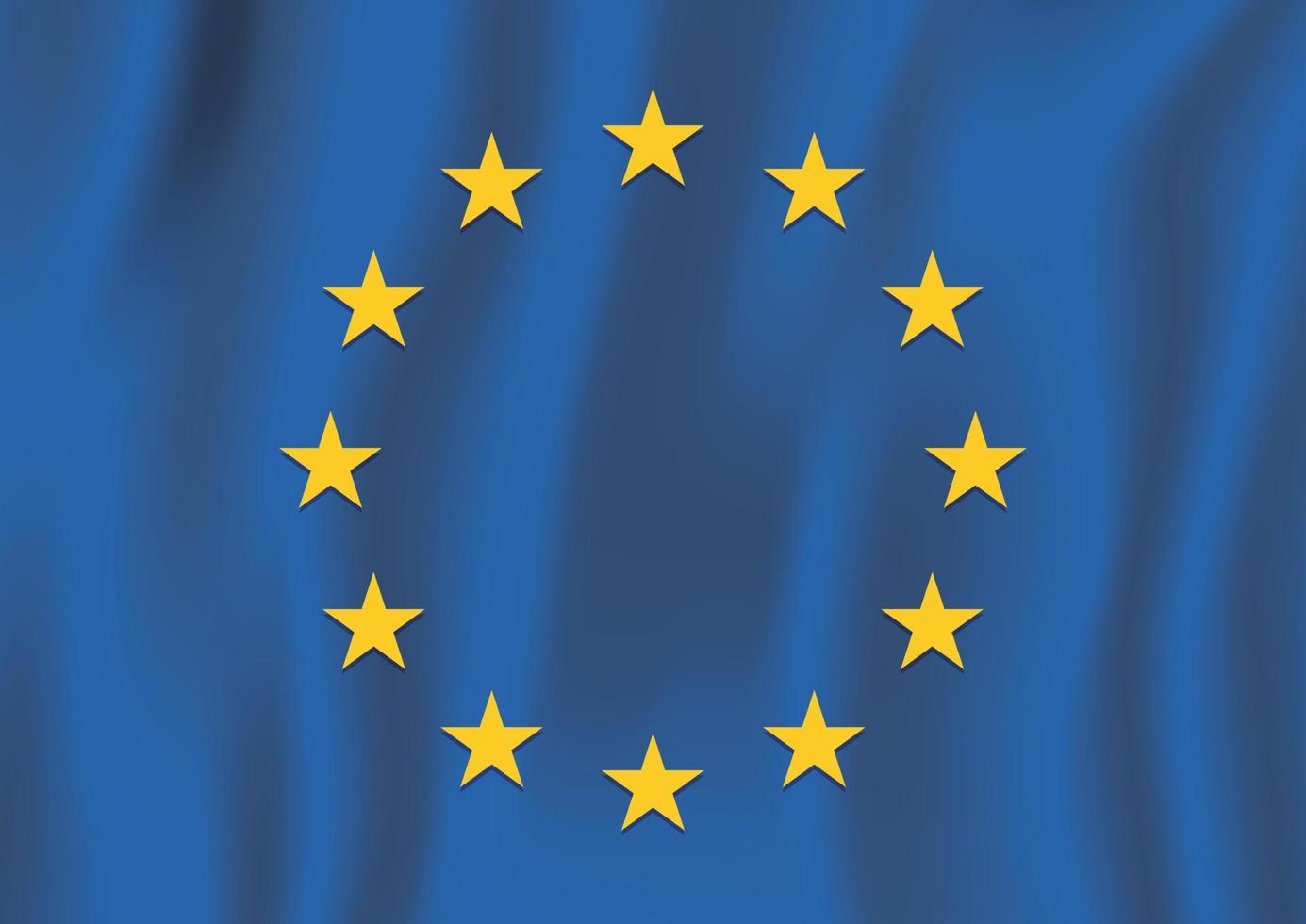bandera realista de la ilustración de vector de unión europea