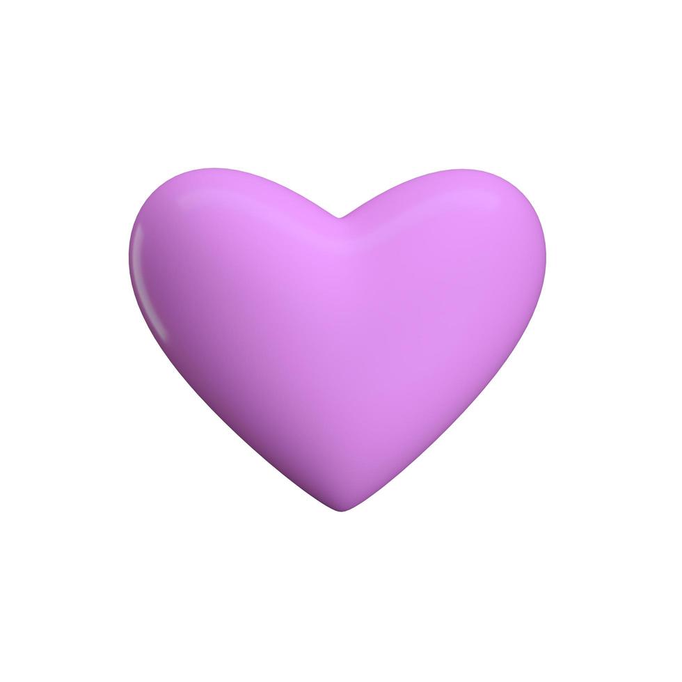 3D illustration of purple heart photo