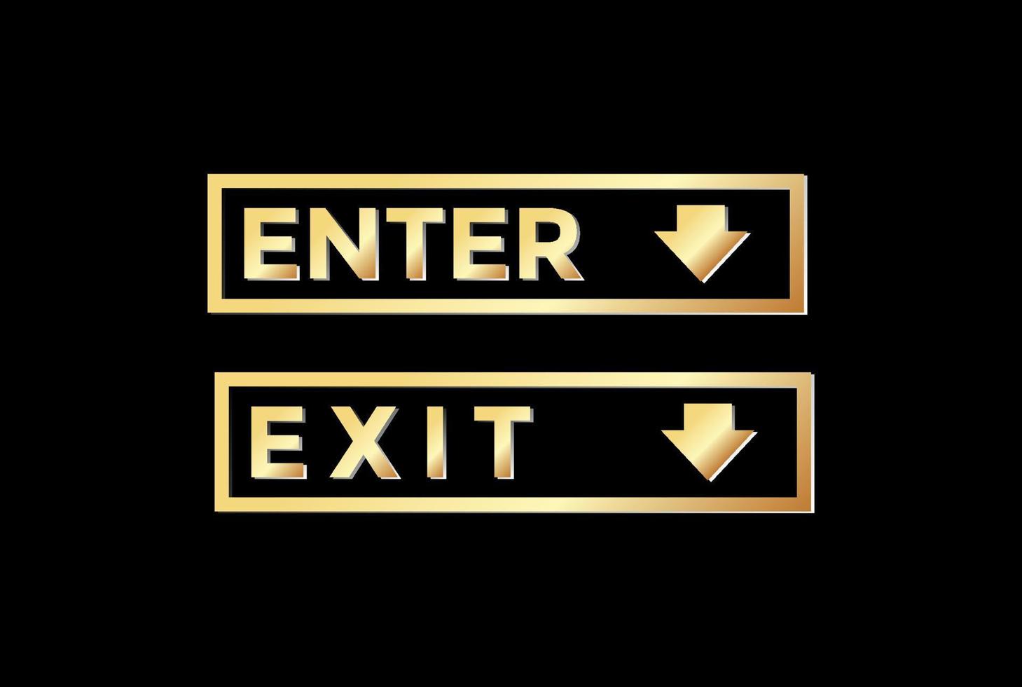 Golden Enter and Exit Sign Symbol Mark Illustration Vector