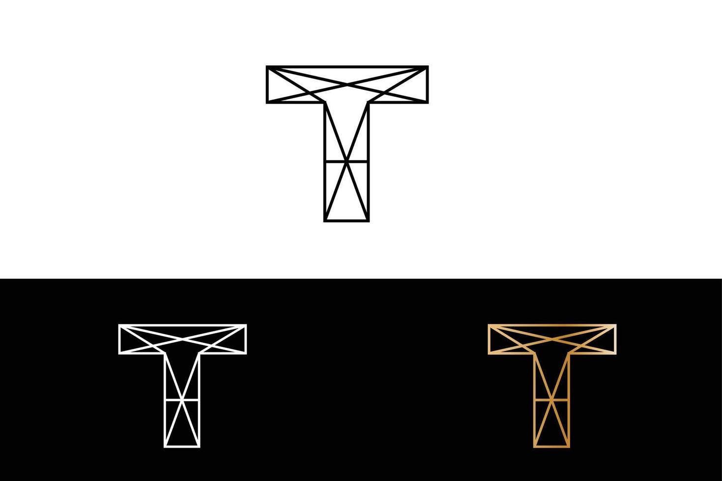 Geometric T alphabet logo vector