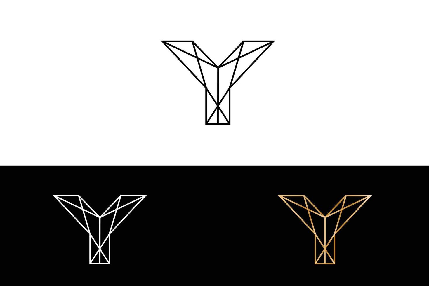 Geometric Y alphabet logo vector