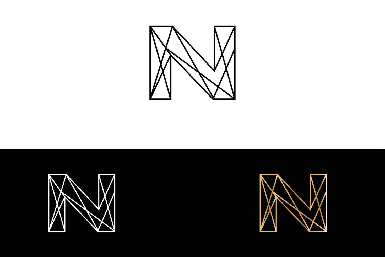 logotipo geométrico de la letra n vector