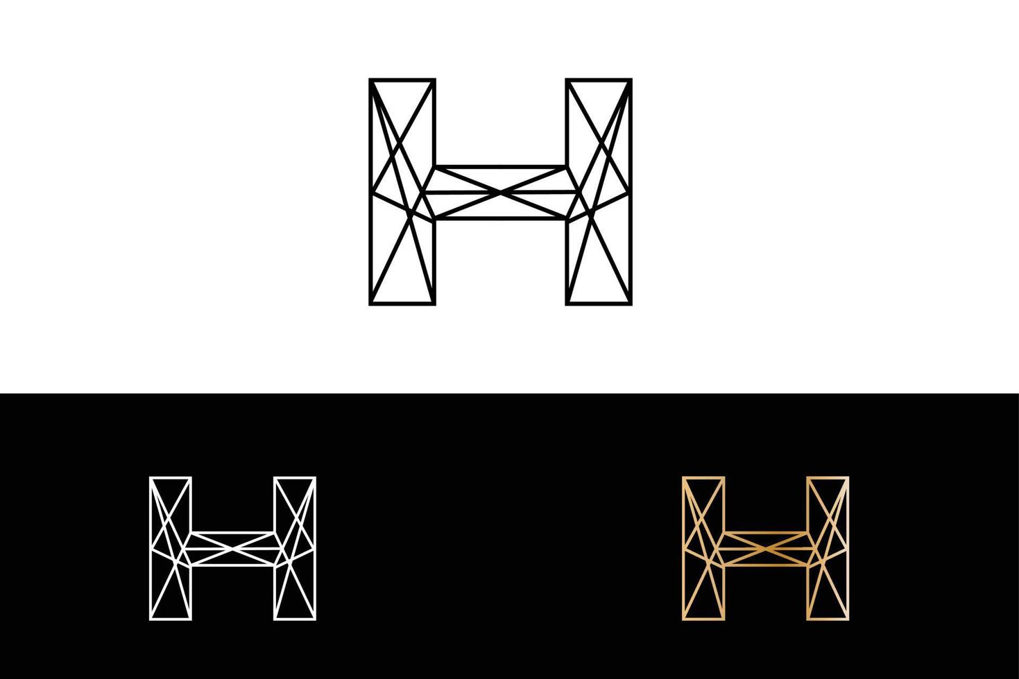 diseño de logotipo geométrico h vector