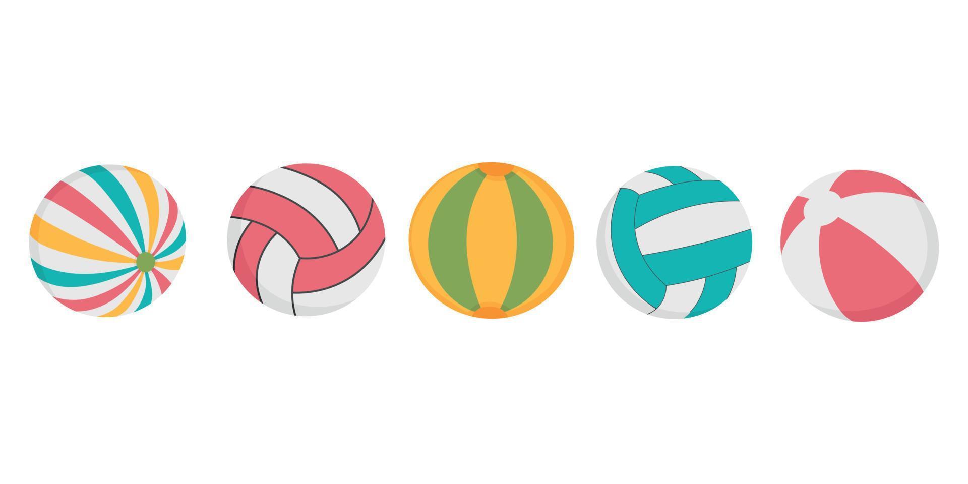Inflatable ball for playing on the beach. Doodle flat clipart. All objects are repainted. vector