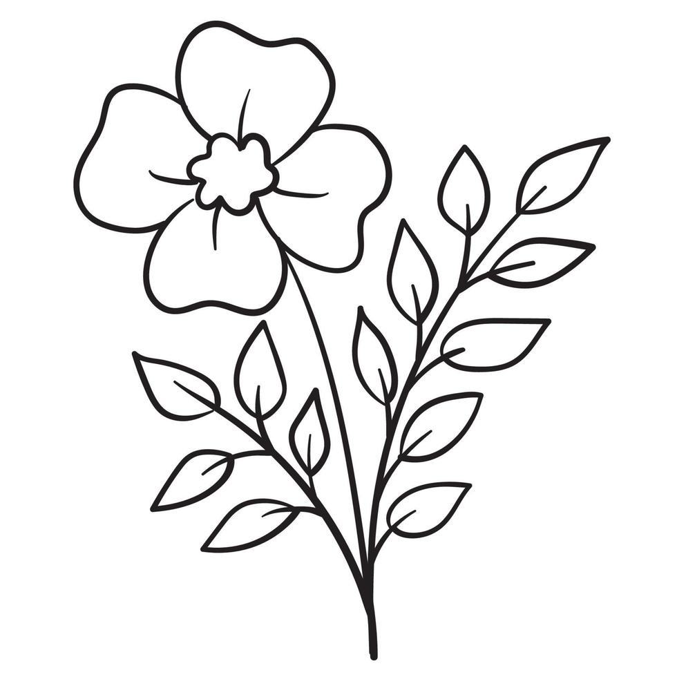 Doodle flower branch, cute and unusual bud, can be used to decorate postcards, business cards or as an element for design vector