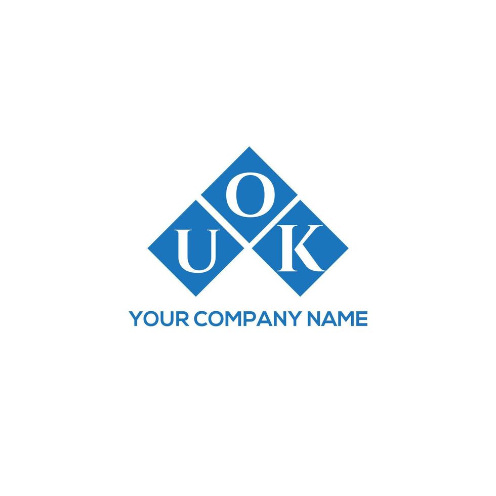 UOK letter logo design on WHITE background. UOK creative initials letter logo concept. UOK letter design. vector