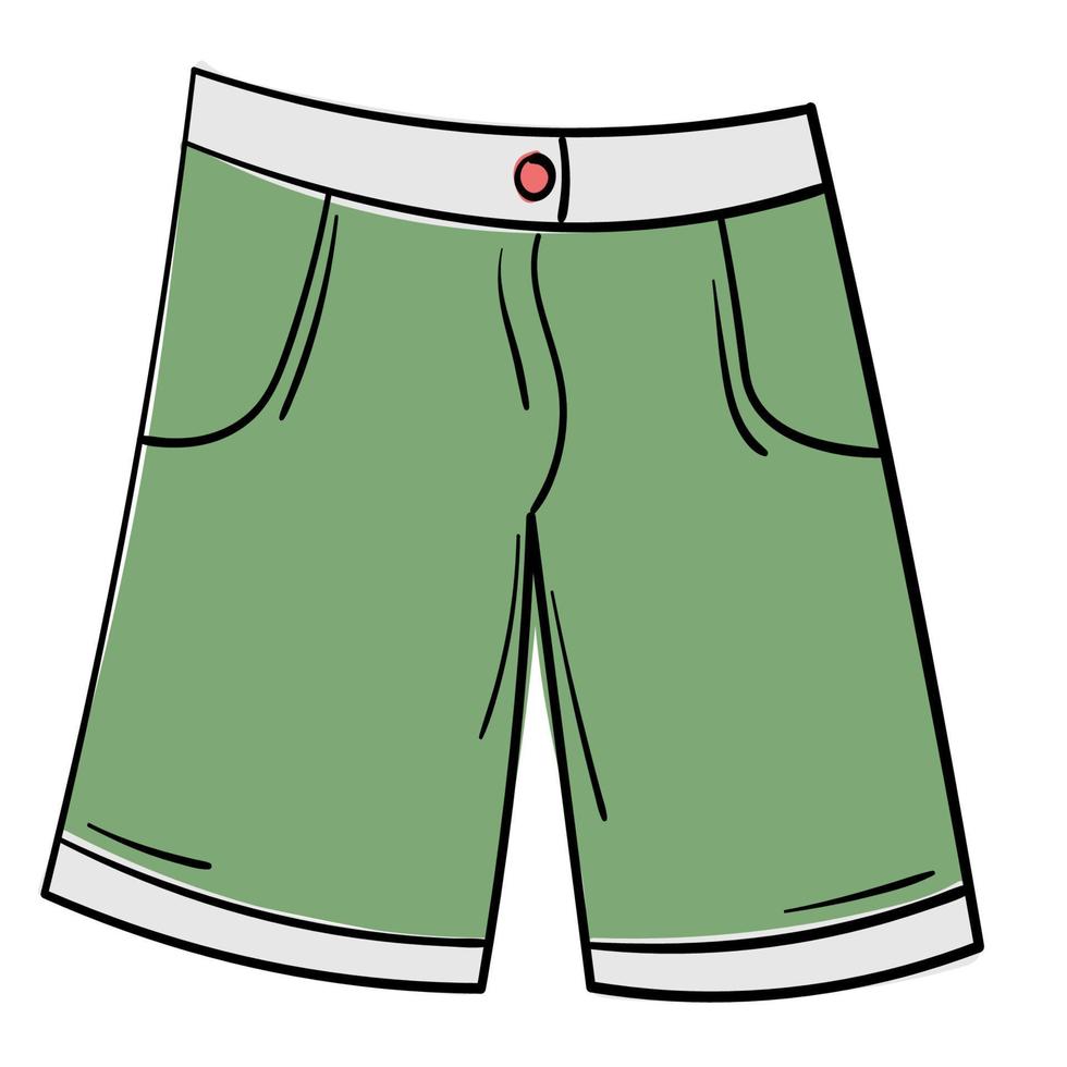 Doodle Sticker Summer Beach Shorts vector
