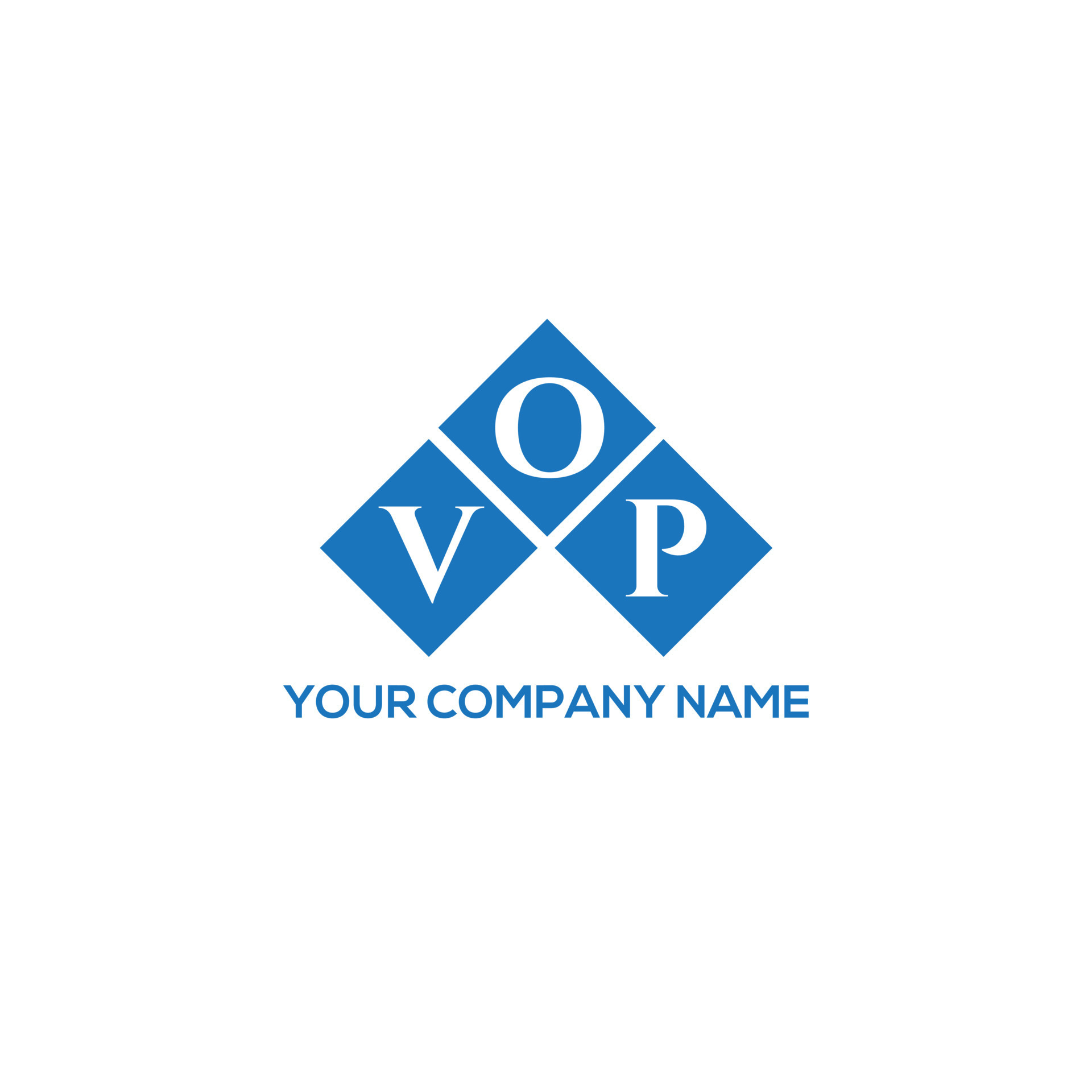 VOP letter logo design on WHITE background. VOP creative initials ...