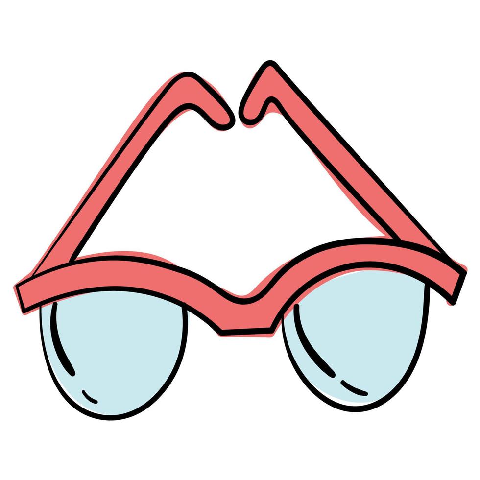 Doodle sticker of cute summer sunglasses vector