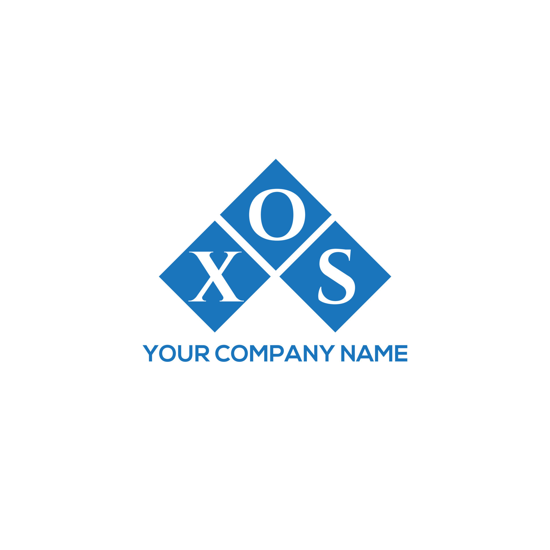 XOS letter logo design on WHITE background. XOS creative initials